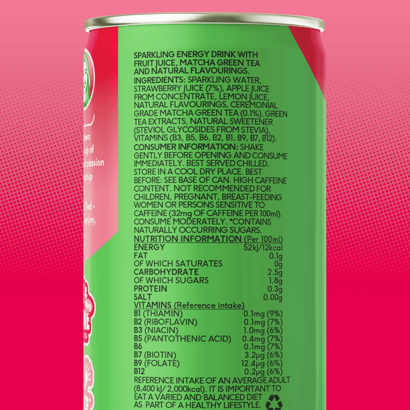 Perfect Ted Sparkling Matcha Energy Strawberry