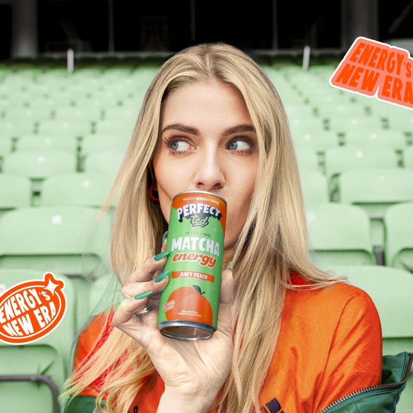 Perfect Ted Sparkling Matcha Energy Juicy Peach