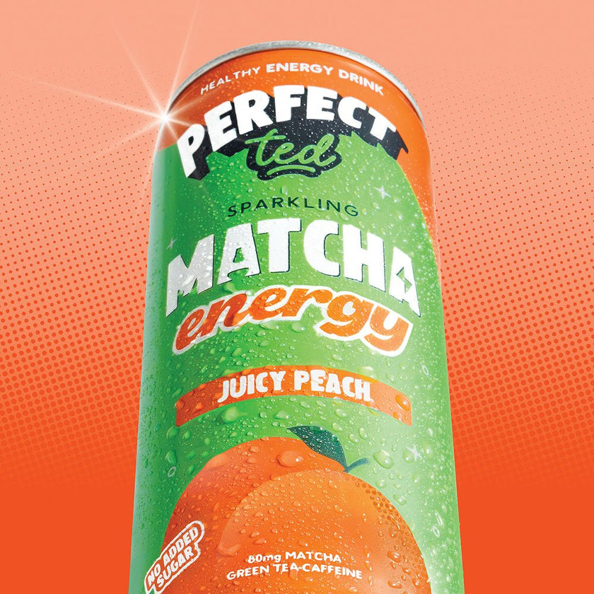 Perfect Ted Sparkling Matcha Energy Juicy Peach