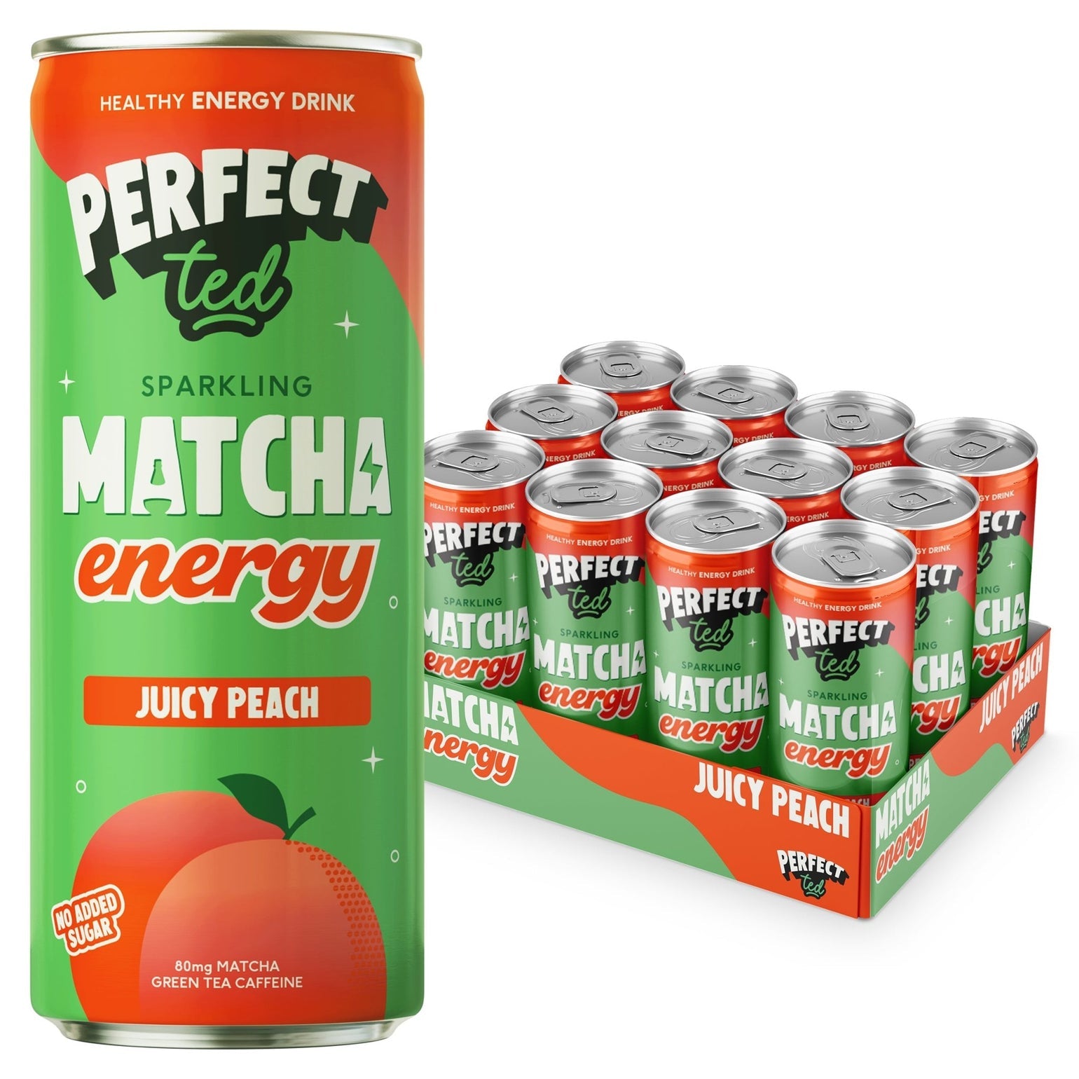 Perfect Ted Sparkling Matcha Energy Juicy Peach