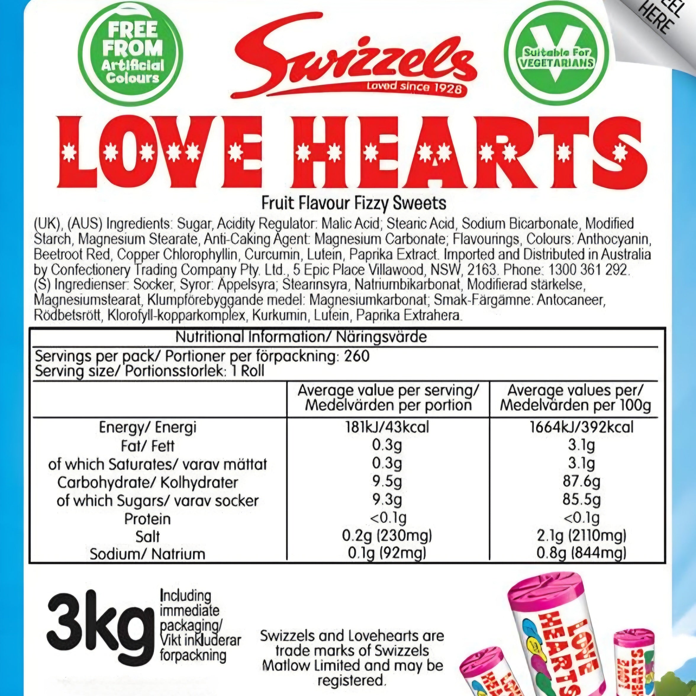 Swizzels Love Hearts Mini Rolls