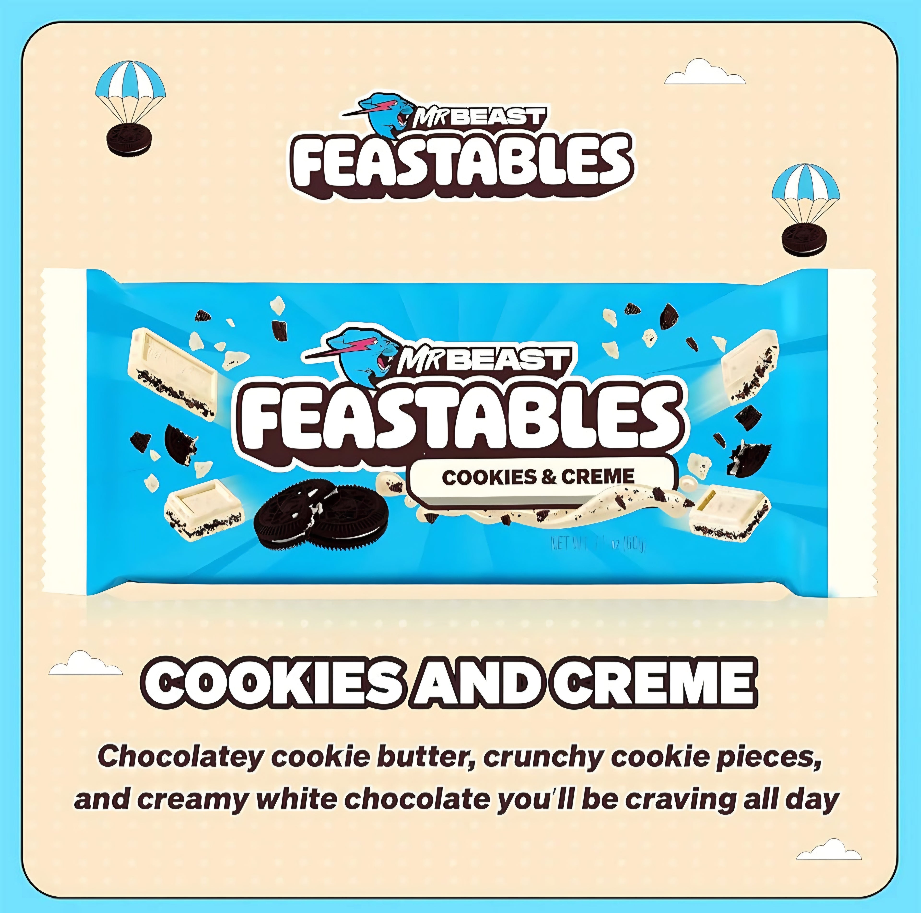 Mr Beast Feastables Cookies & Creme 60g